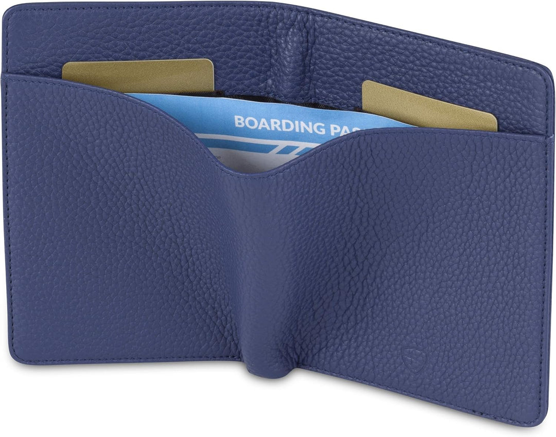 Vaultskin Kensington Reisepasshülle aus Leder mit RFID-Schutz (Matt Blau) Mat Blau, Mat Blau