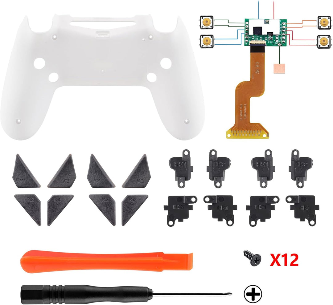 eXtremeRate Programmierbar Dawn Remap Kit für ps4 Controller, Rückseite Hülle Gehäuse Case&Upgrade-B