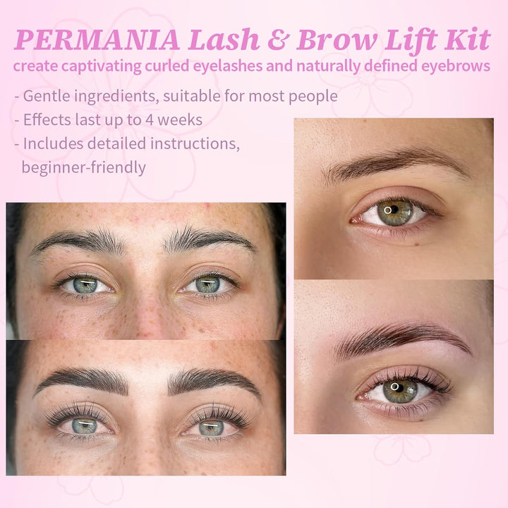 PERMANIA Wimpernlifting Set, Korean Lash Lifting Set, Tuben Design | Pflegende Formel, 2-in-1-Wimper