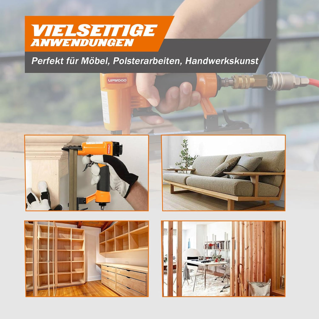 UPWOOD 7116 Pneumatischer Heftgerät, 22 Gauge, 3/8 Zoll Krone, 1/4 Zoll bis 5/8 Zoll Länge, luftbetr