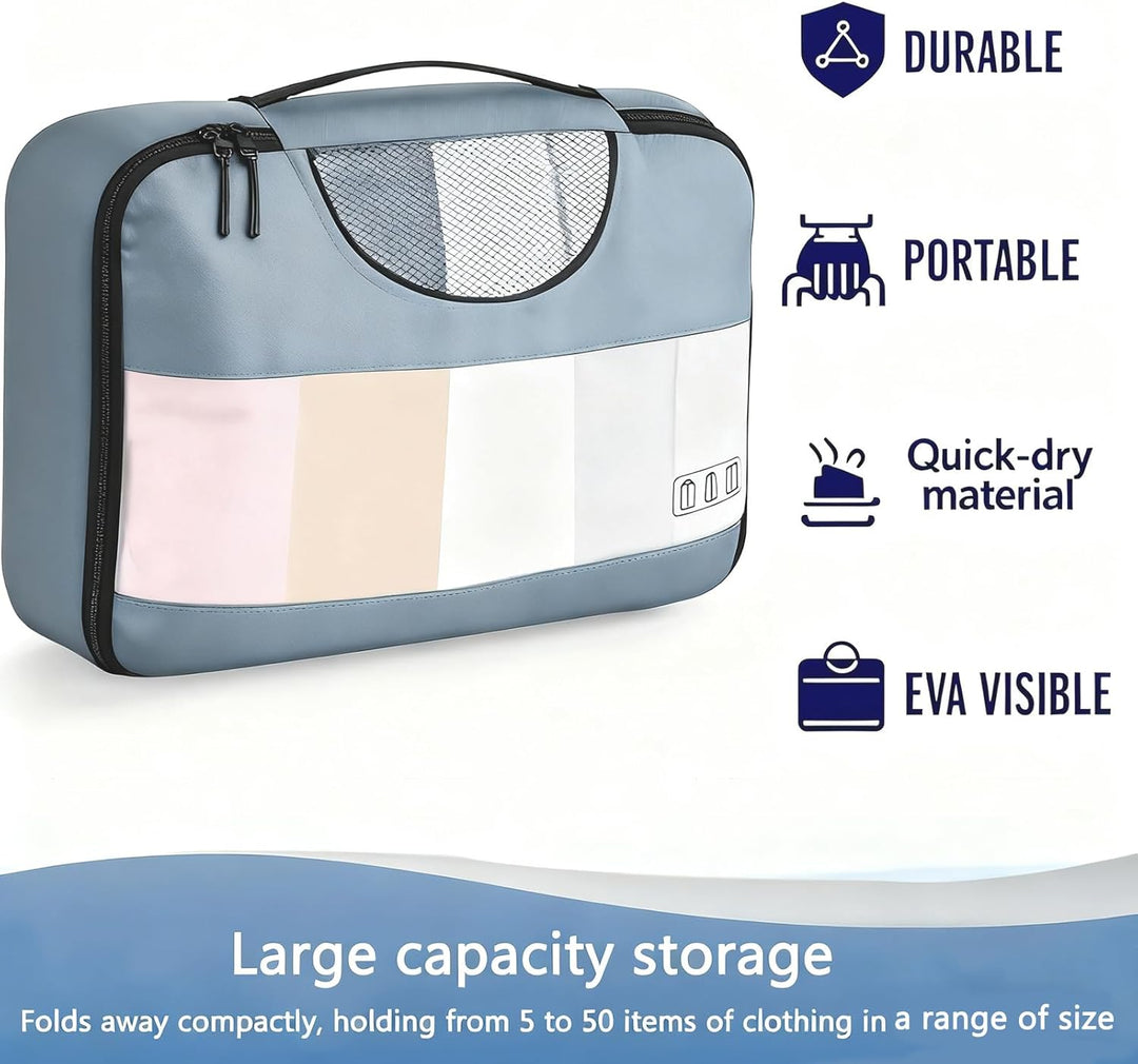 packing cube 8Pcs Blue-grey, 8Pcs Blue-grey