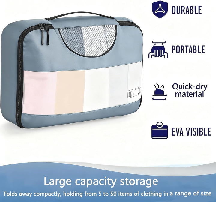 packing cube 8Pcs Blue-grey, 8Pcs Blue-grey