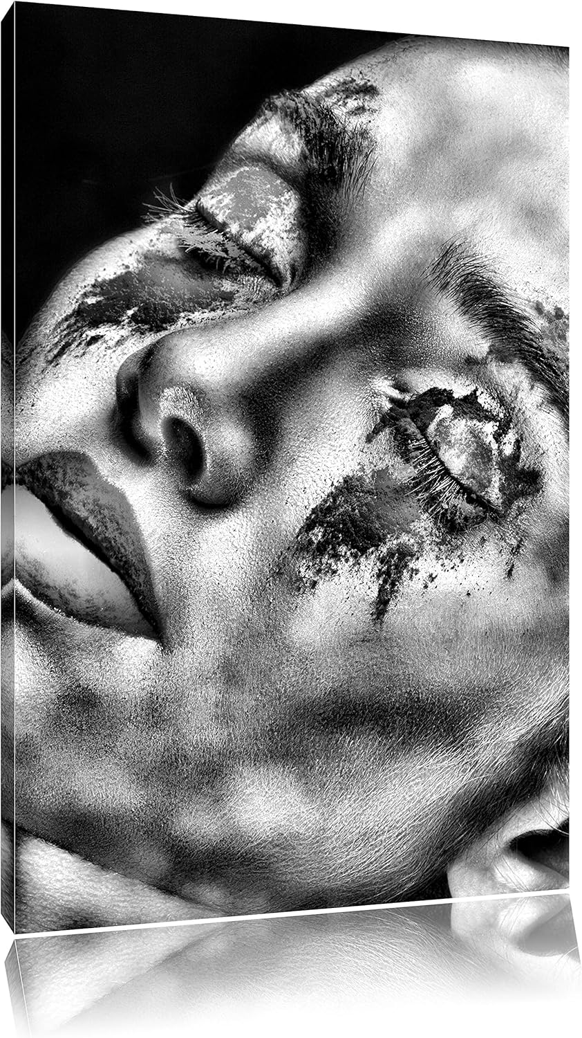 Pixxprint Dark Rotes Auge als Leinwandbild/Grösse: 100x70 / Wandbild/Kunstdruck/fertig bespannt, 100