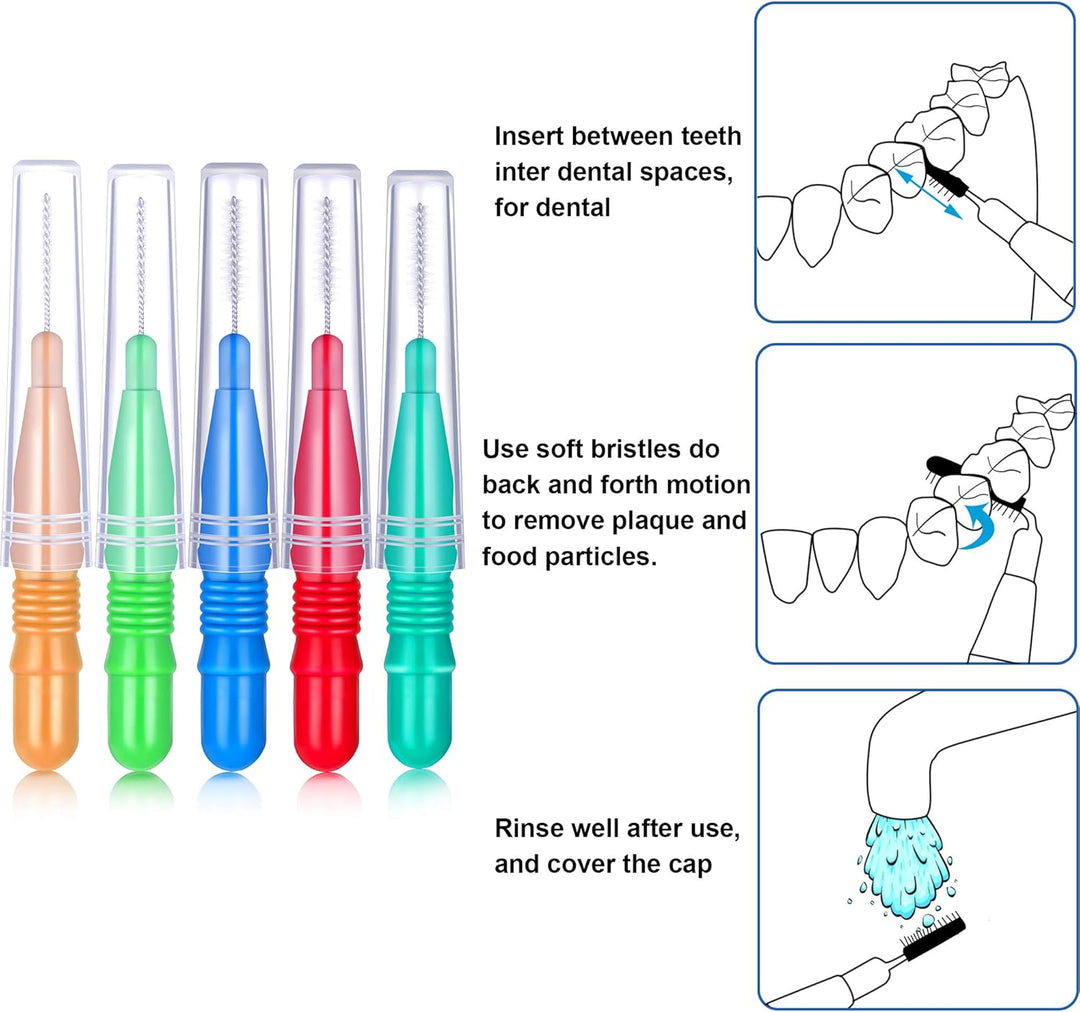 100 Stück Interdentalbürste Zahnstocher Dental Zahnseide Kopf Mundhygiene Interdentalbürste Zahnseid