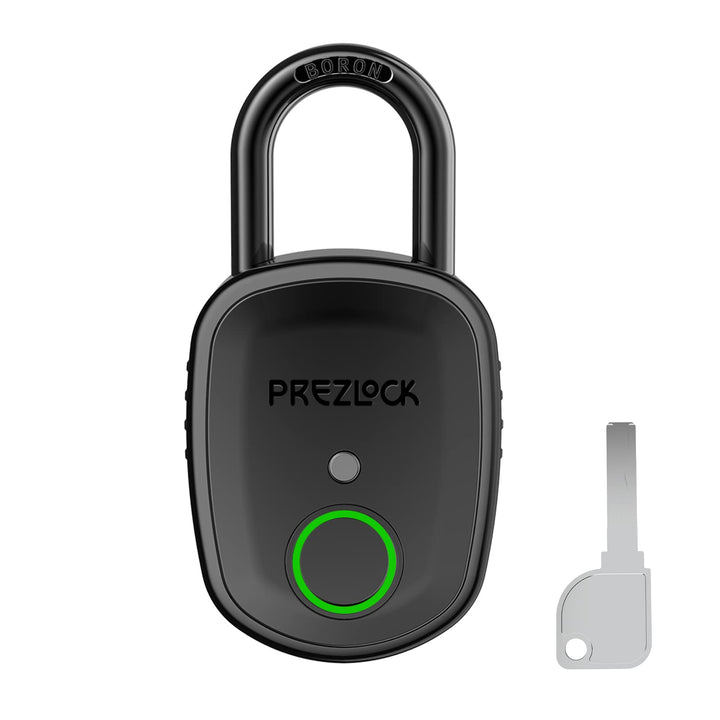 Fingerabdruck-Vorhängeschloss mit Schlüssel-Backup, 2 Schlüssel, Prezlock, geeignet für den Aussenbe