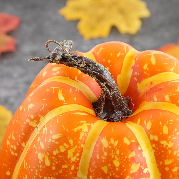 Benjia Kürbis Herbst Deko Dekoration Draussen, Gross Mini Orange Kürbisse Zierkürbisse Herbstdeko He
