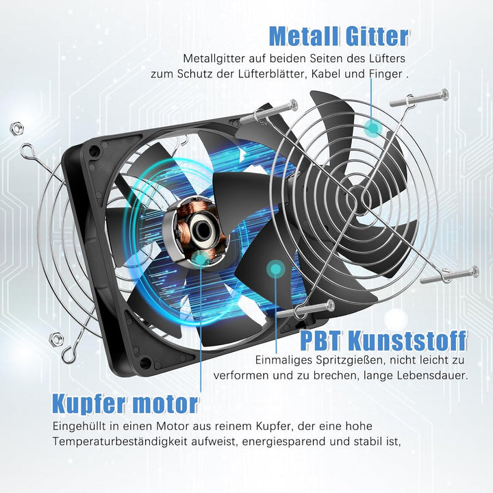GDSTIME 2 Stück 140mm x 25mm USB Lüfter 140mm Lüfter 140mm PC Fan Gehäuse Lüfter für PC Computer Lap