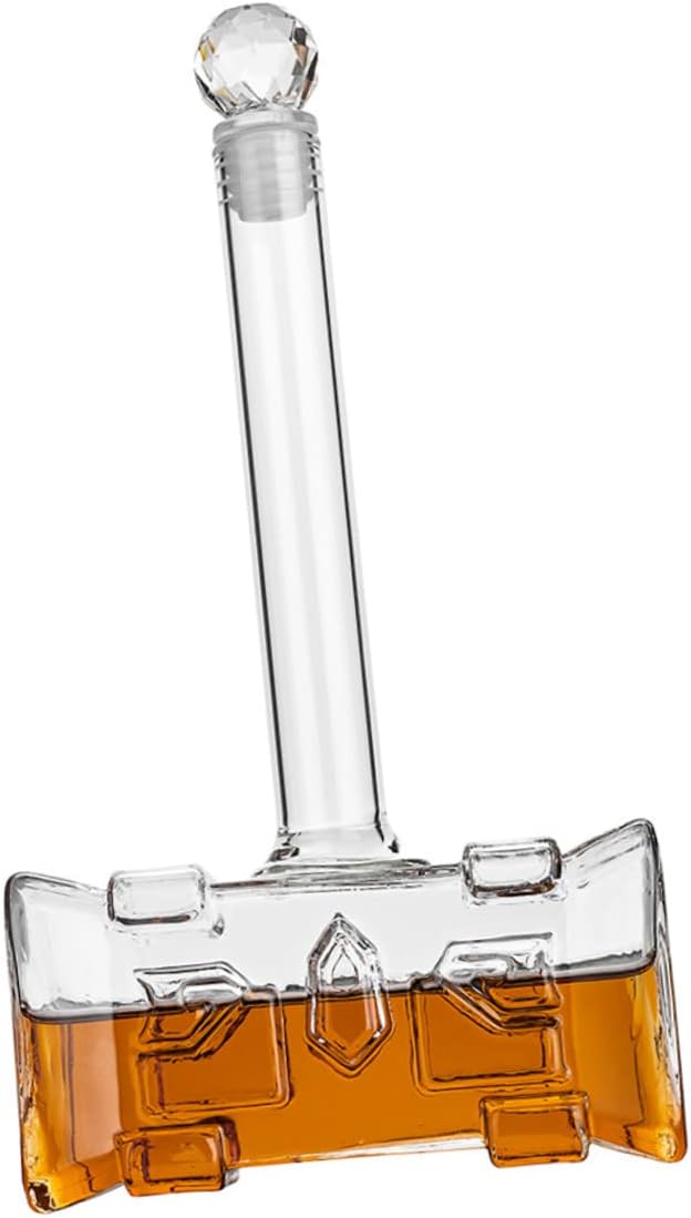 Garneck Reisefertiges Whisky-dekanter-set Glasflasche in Hammerform Für Einfaches Ausgiessen