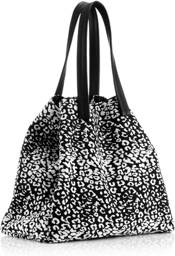 The Handbag Edit Large Tote Schultertasche Weiss (Leopard), Weiss (Leopard)