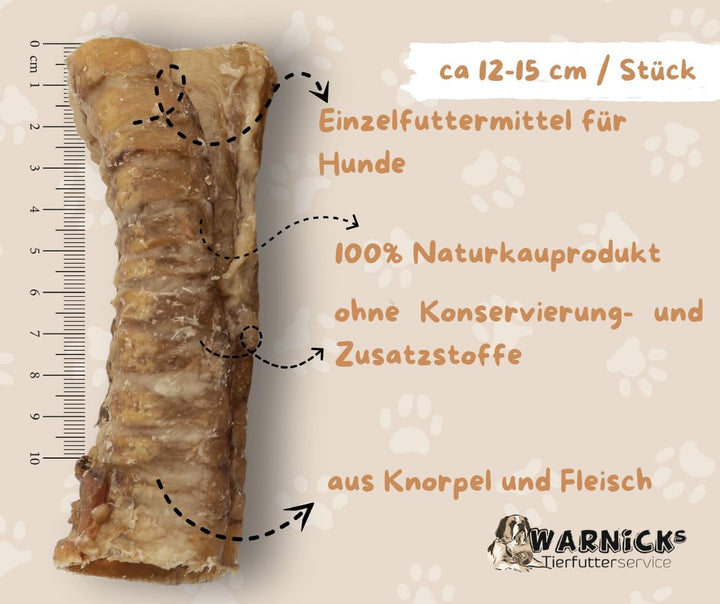Warnicks Tierfutterservice Rinderstrossen Luftröhre Strosse 12-15 cm Stücke (2 x 1KG) 1 kg (2er Pack