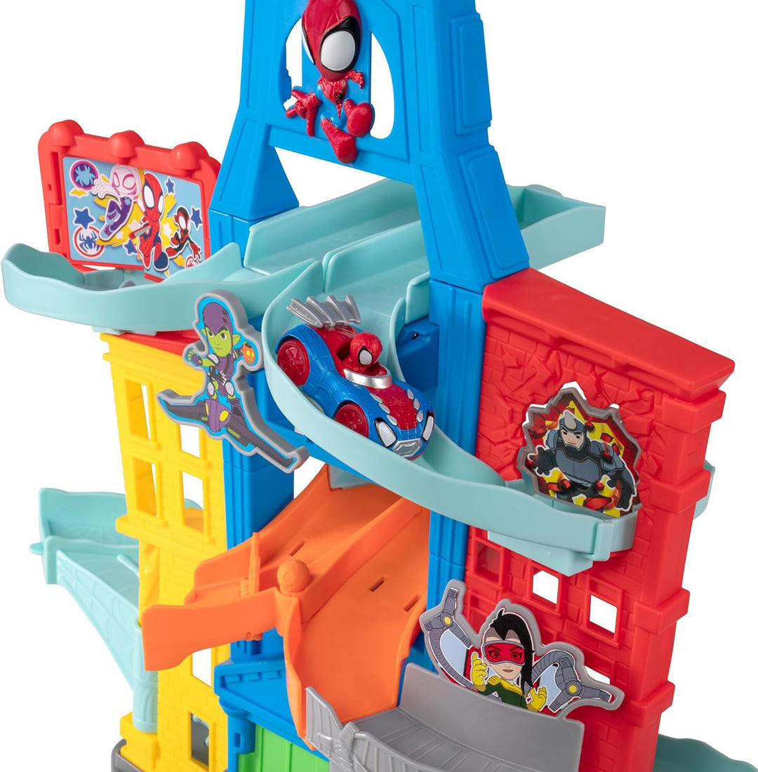 Spidey und seine Super-Freunde SNF0202 - Metall Fahrzeug City Track Set, Spielzeug ab 3 Jahren
