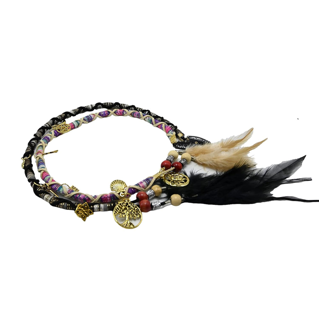 Hippie-Haarverlängerung, Dreadlocks, Haarspange, Federperlen, Anhänger, für Dreads, Zöpfe, Locken, b