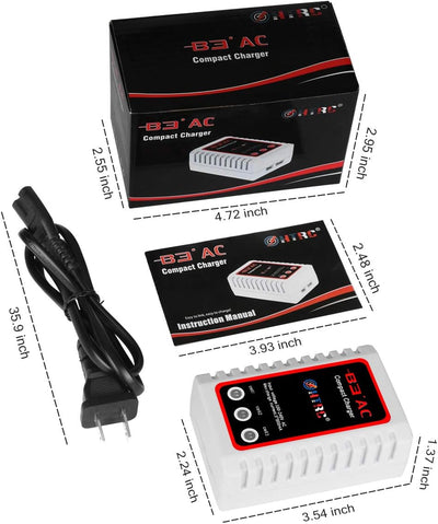 Haisito B3 Lipo Ladegerät für 2S 3S Akku (7.4V, 11.1V), Kompaktes Airsoft-Schnellladegerät (100-240V