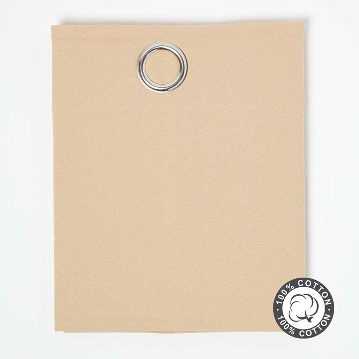 Homescapes Ösenvorhang Blickdicht beige Dekoschal 2er Set Plain Colour Breite 117 x Länge 137 cm Vor