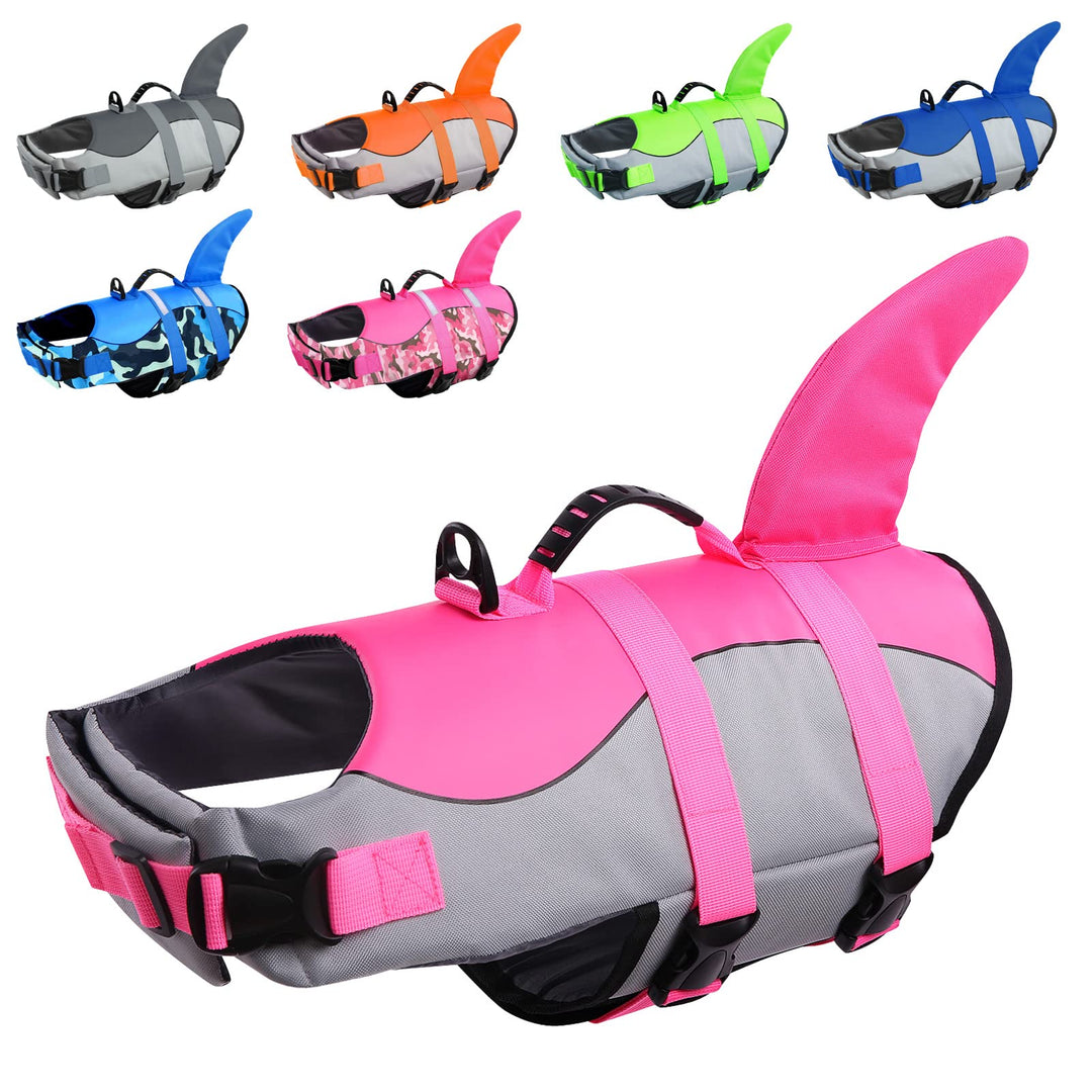 CITÉTOILE Schwimmweste Hunde Hai, Leicht und Sicher für Wassersport, hundeschwimmweste mit Griff und