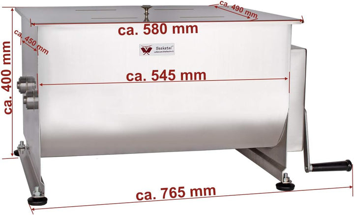 Beeketal 'FMD60' Gastro Marinator Vermenger aus Edelstahl mit ca. 60 Liter Volumen, 2 Butterfly-Misc