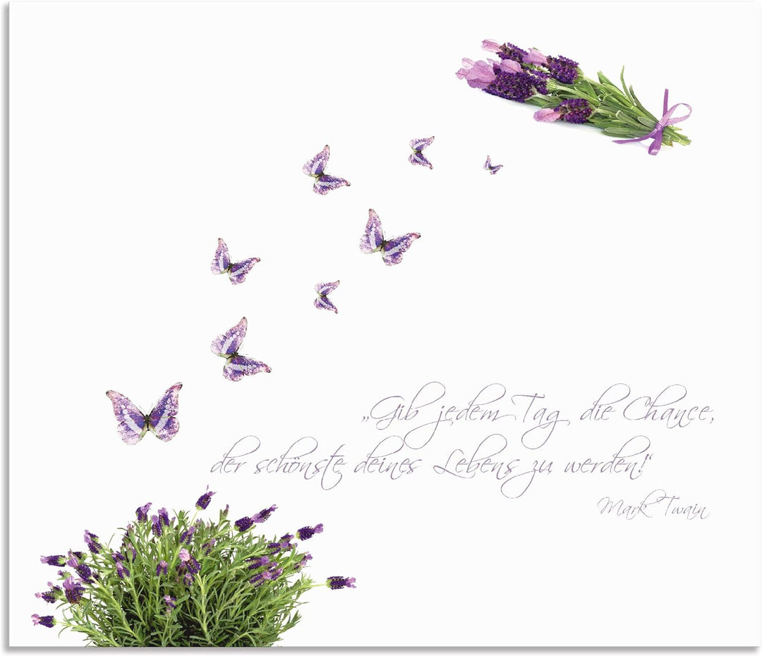 ARTland Spritzschutz Küche aus Alu für Herd Spüle 70x60 cm (BxH) Küchenrückwand mit Motiv Spruch Sch