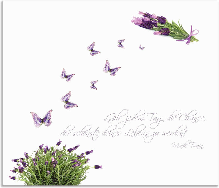 ARTland Spritzschutz Küche aus Alu für Herd Spüle 70x60 cm (BxH) Küchenrückwand mit Motiv Spruch Sch
