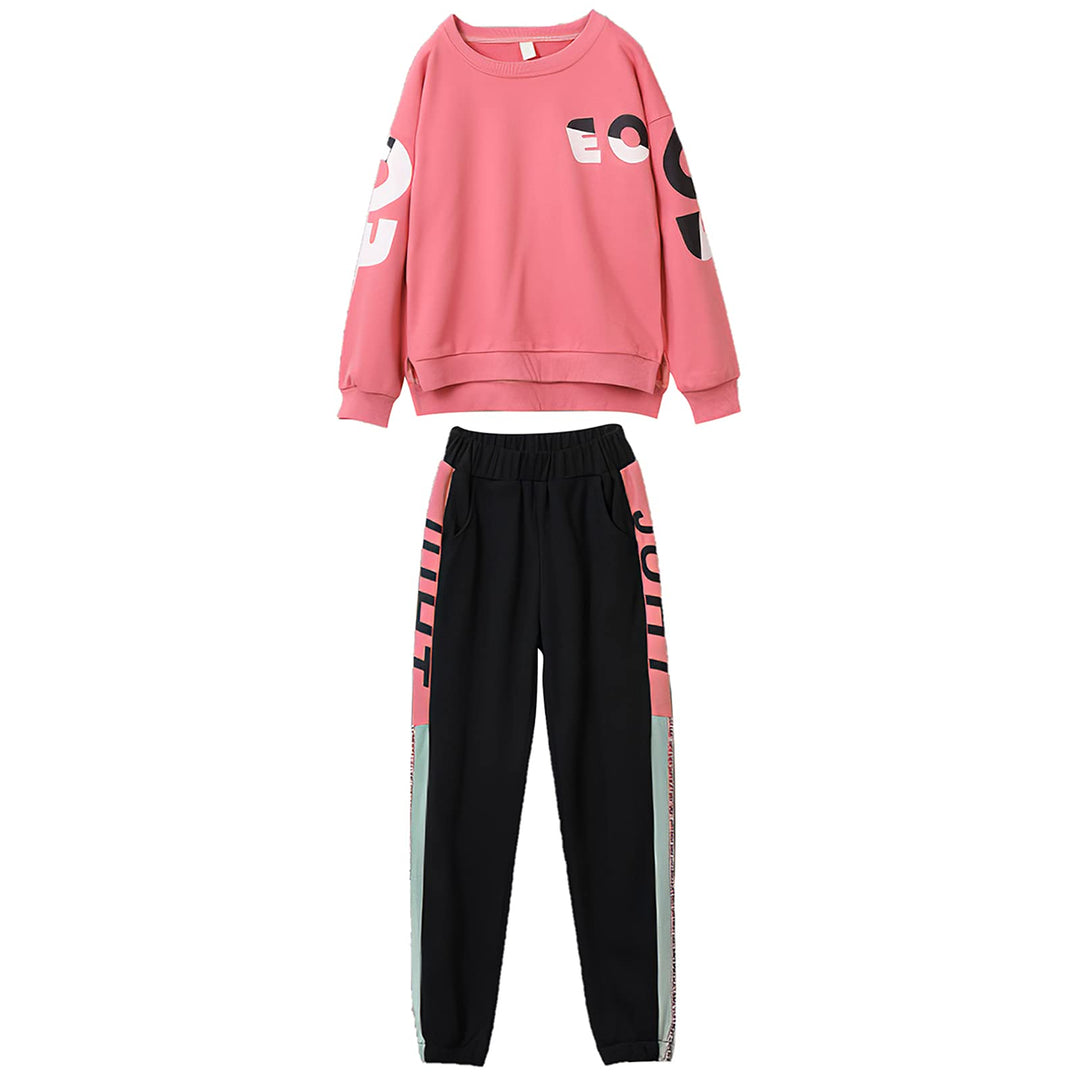 amropi Mädchen Trainingsanzug Gestreift Pullover Sweatshirt Jogging Hose Bekleidungsset for 3-14 Jah