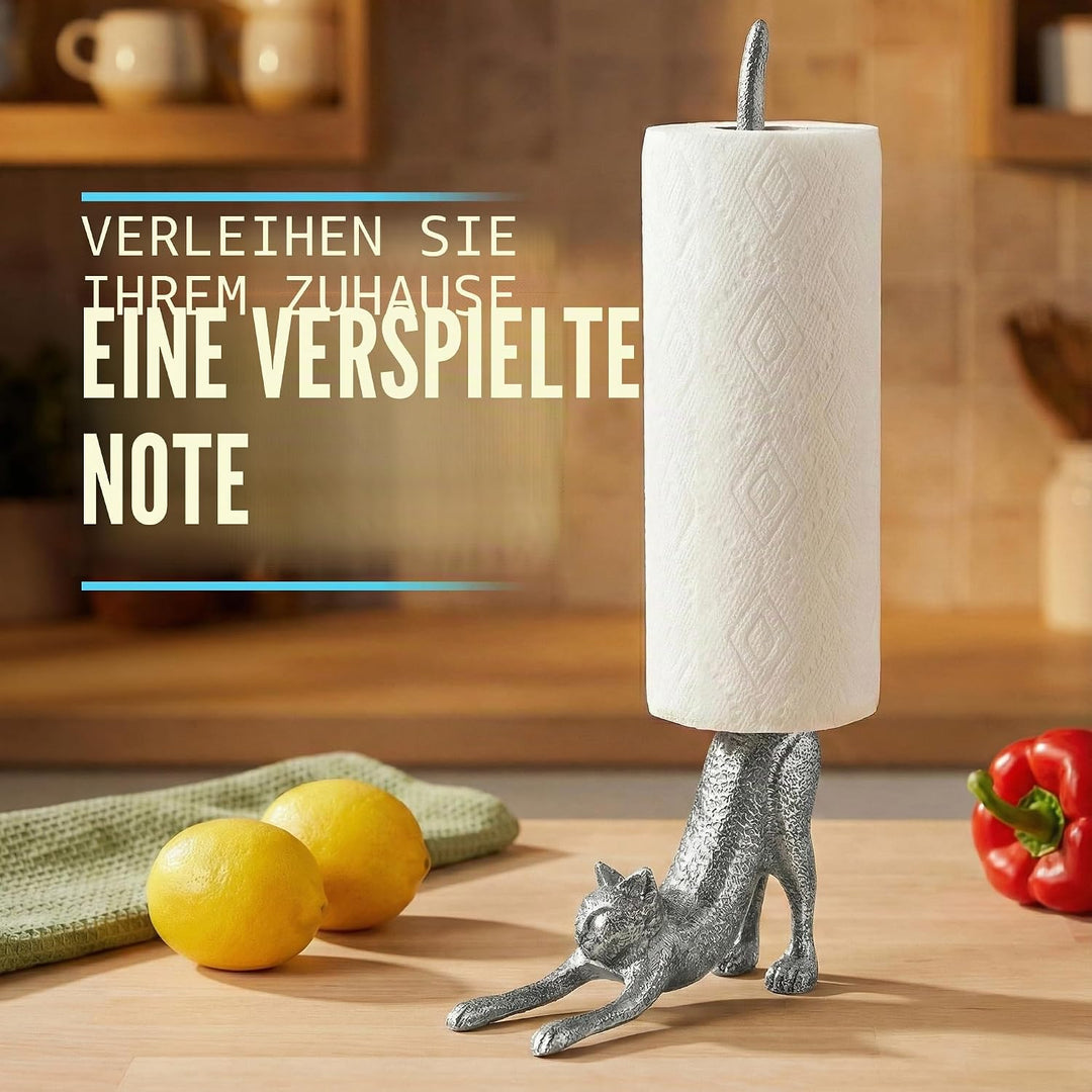 Comfify Dekorativer Papierhandtuchhalter oder Toilettenpapierhalter mit Yoga-Katze – entzückende Hun