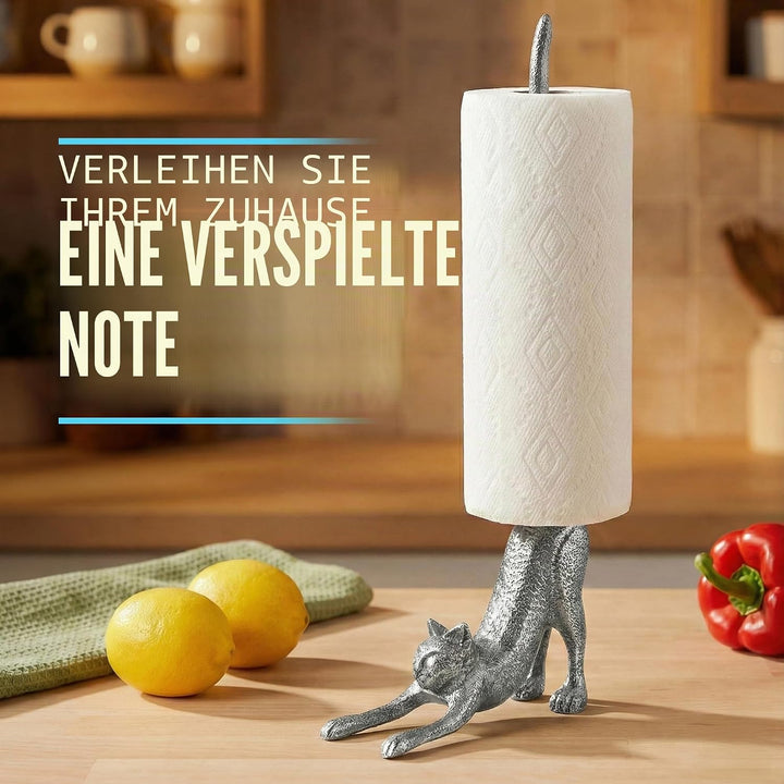 Comfify Dekorativer Papierhandtuchhalter oder Toilettenpapierhalter mit Yoga-Katze – entzückende Hun