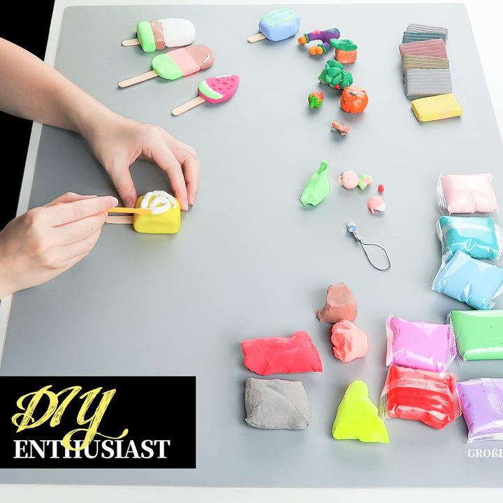 FANDAMEI 70x50 cm Grosse Silikonmatte mit Aufbewahrungsbeutel, Silikonfolie Bastelmatte Silikon Unte