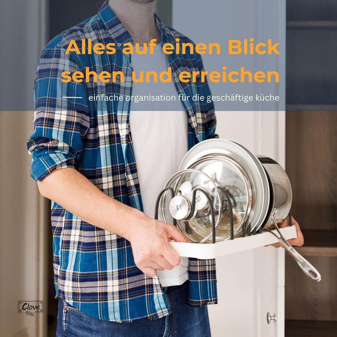 Clove Topfdeckel Organizer Schublade Topfdeckelhalter Deckelhalter Küche für Schubladen Verstellbare