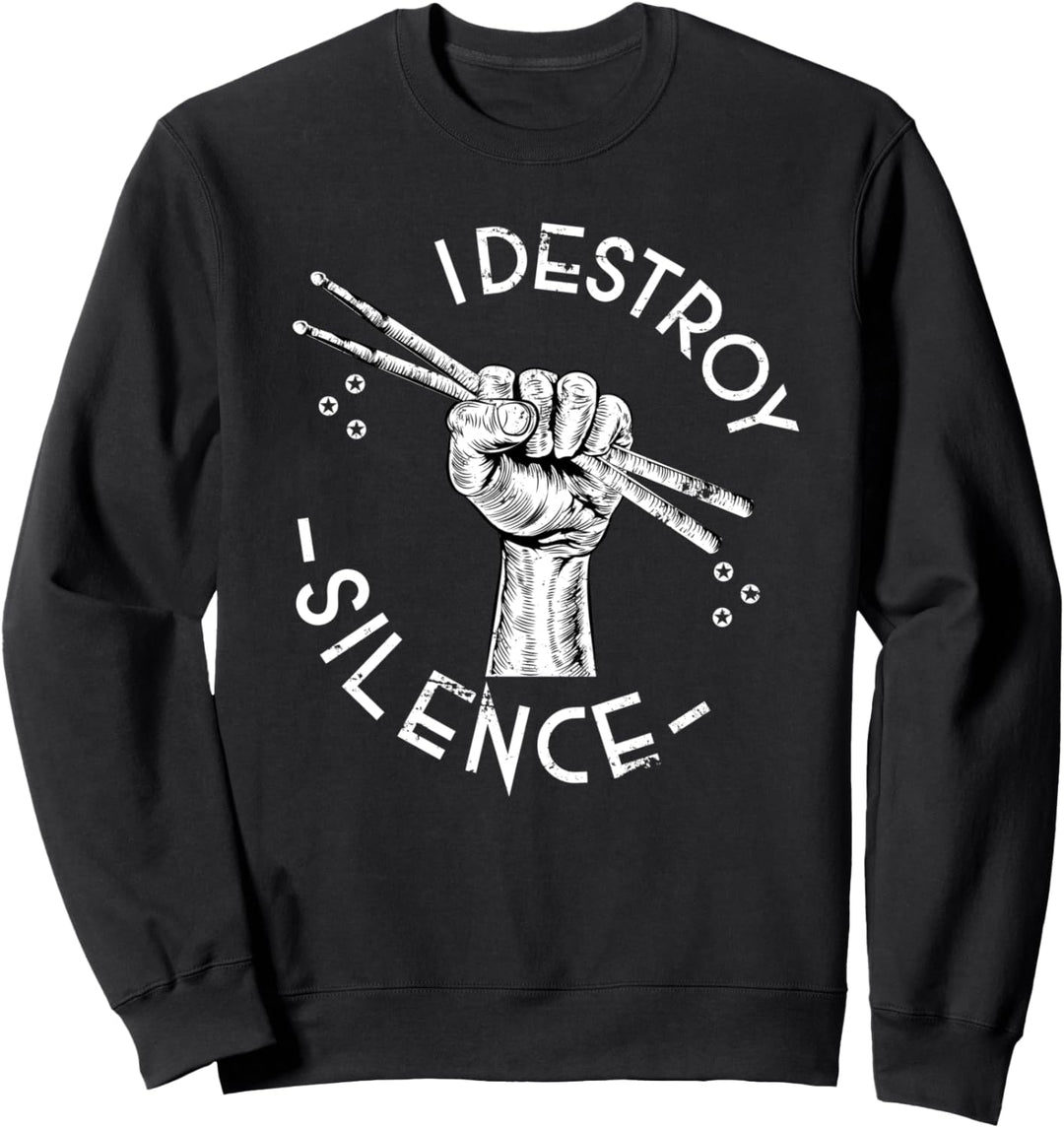 Drummer Faust Rock Musik Geschenk Drumsticks Schlagzeug Sweatshirt