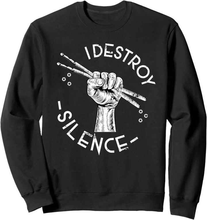 Drummer Faust Rock Musik Geschenk Drumsticks Schlagzeug Sweatshirt