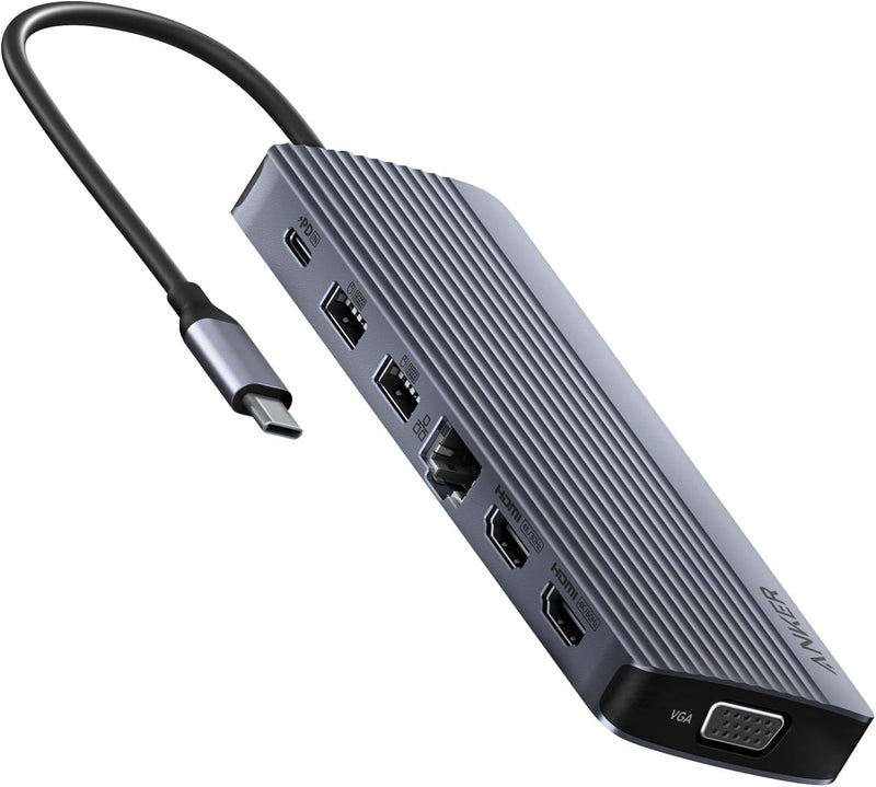 Anker Triple Display USB-C Hub (14-in-1), Dreifaches Display, 4K@60Hz HDMI mit 100W Max Power Delive
