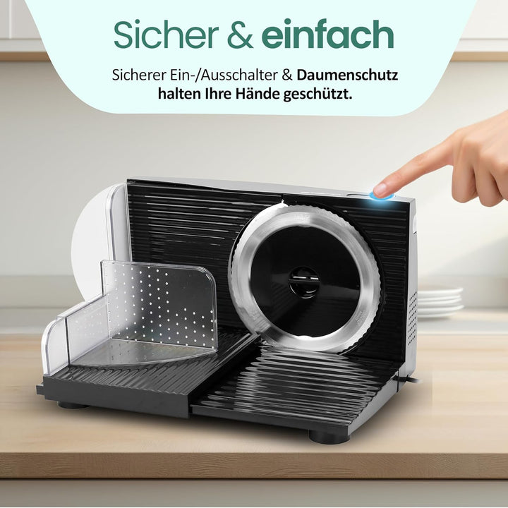 Emerio Allesschneider "Made in EU", Edelstahl Messereinheit in Deutschland produziert, einstellbar 0