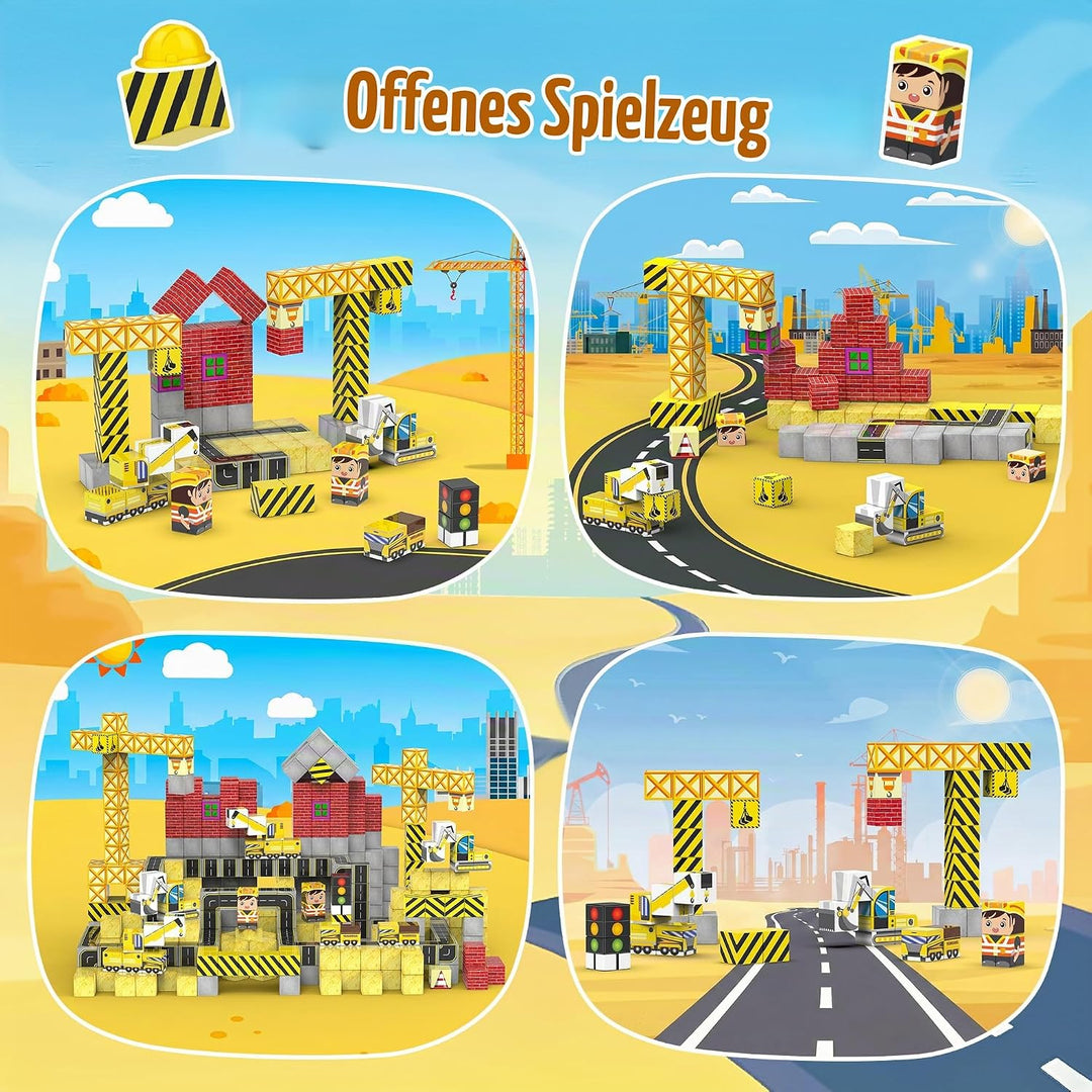 iKidiki Mini Magnetische Bausteine Reiseset 99 PCS, Reisespiele Kinder | Geschenk Junge 3-8 Jahre Be