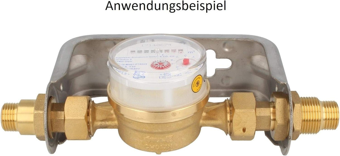 JS Wasserzähler-Bügel für Einstrahlzähler mit Baulänge 110 mm - nicht verstellbar - Edelstahl