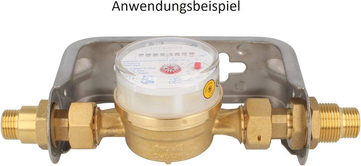JS Wasserzähler-Bügel für Einstrahlzähler mit Baulänge 110 mm - nicht verstellbar - Edelstahl