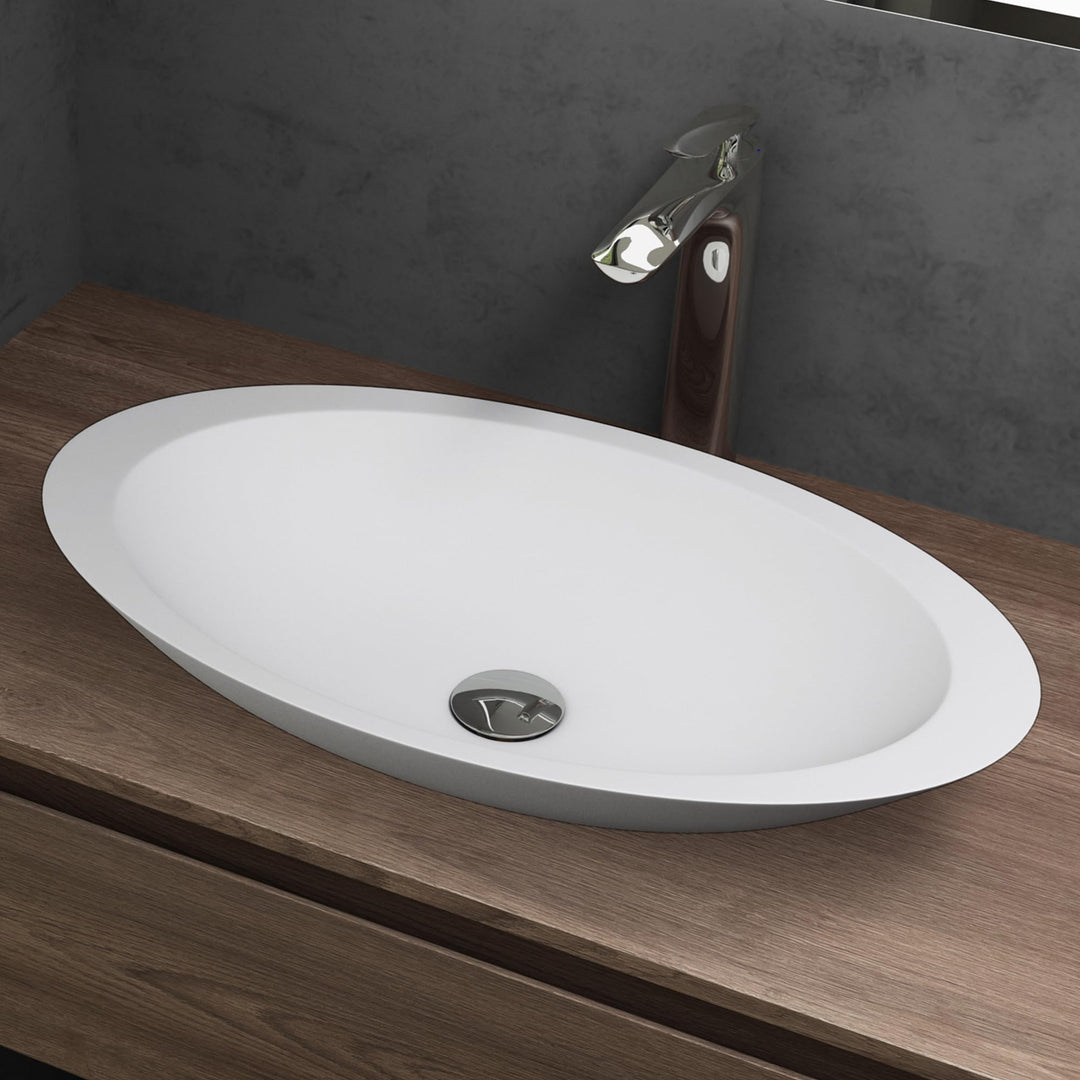 Mai & Mai Aufsatzwaschbecken Col802 Waschschale Waschtisch Waschbecken in Weiss matt aus Gussmarmor