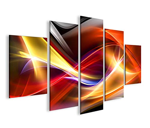 islandburner Bild Bilder auf Leinwand Bunte Wellen Abstraktes MF XXL Poster Leinwandbild Wandbild De