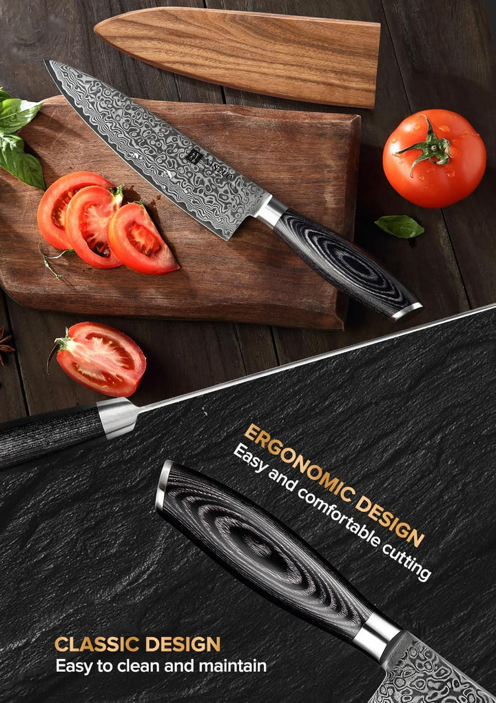 XINZUO 20.1cm Damaskus Kochmesser, 67 Schichten Damaststahl Chefmesser Profi Fleischmesser Kochmesse