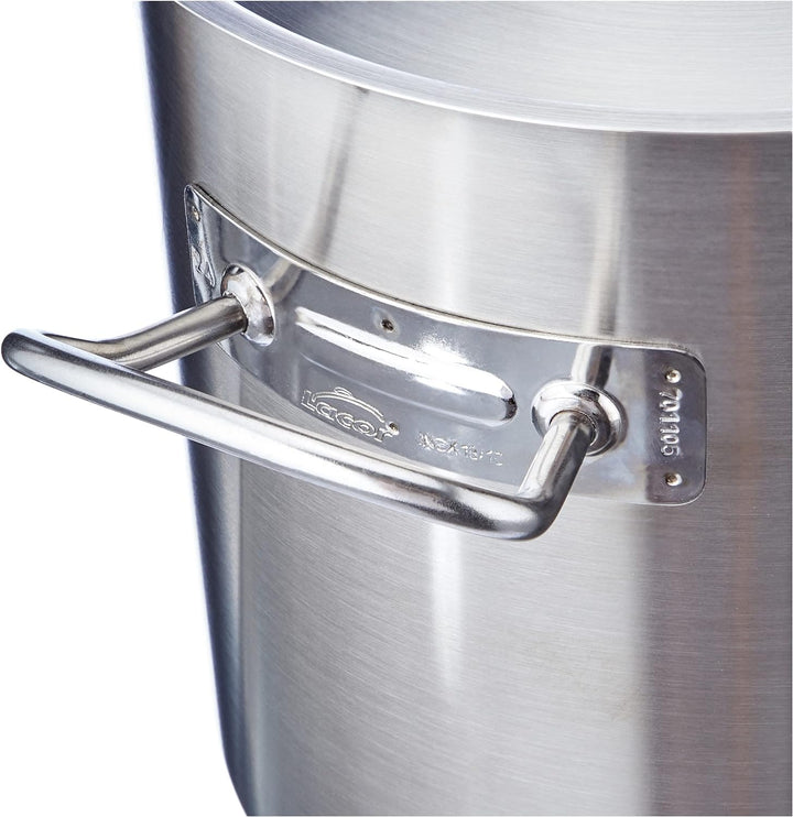 Lacor 50124 Hoher Suppentopf mit Deckel 24 cm Silber