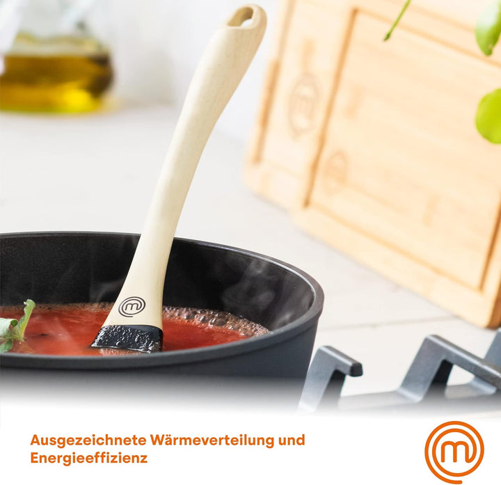 MasterChef Stielkasserole Klein, Topf Induktion, Hitzebeständiger Griff, Spülmaschinenfest, Pfannen