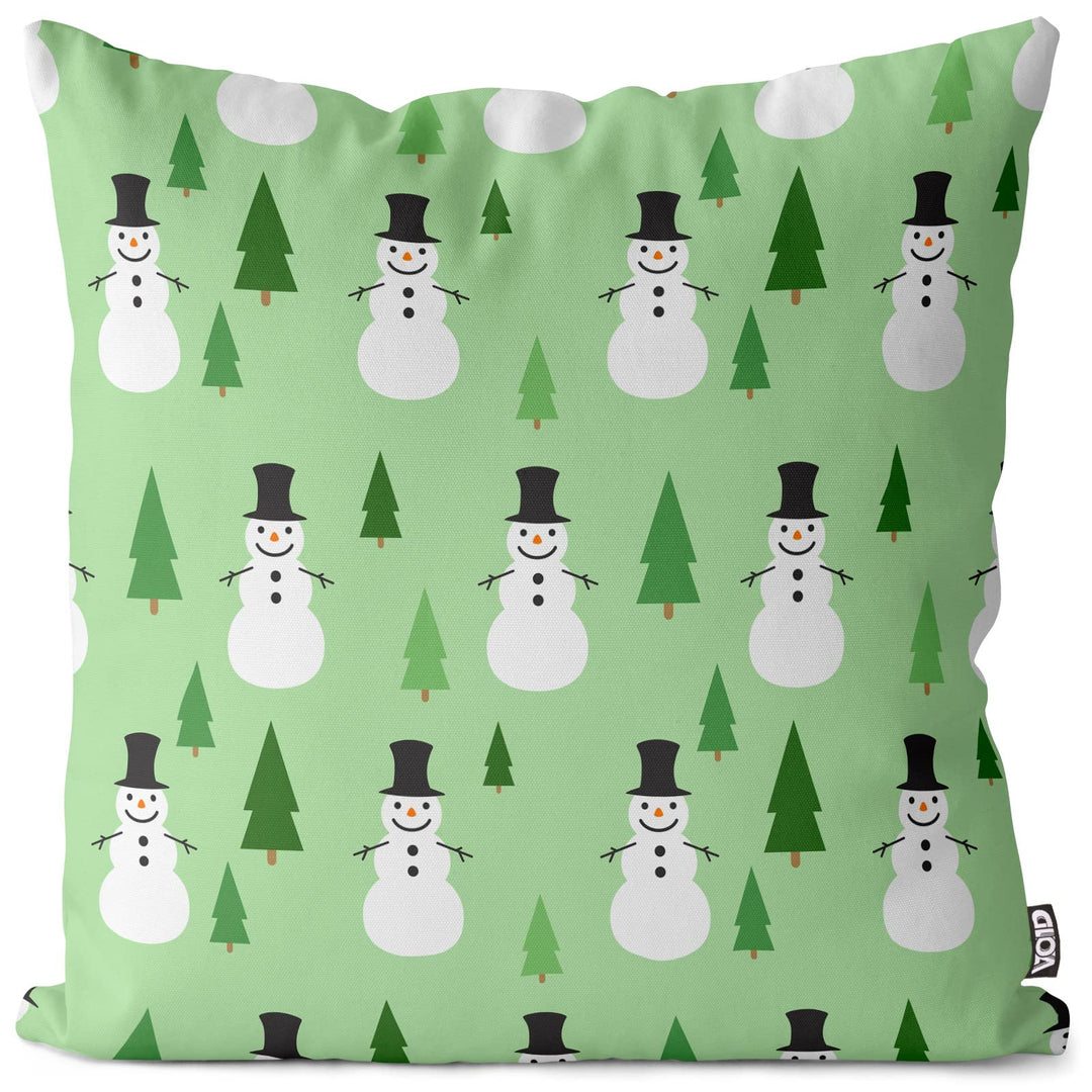 VOID Schneemann Muster Wald Kissenbezug Kissenhülle Sofakissen Kissen Deko Weihnachten Winter Weihna