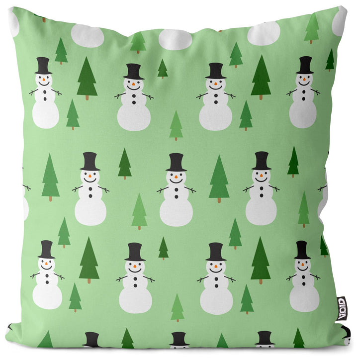 VOID Schneemann Muster Wald Kissenbezug Kissenhülle Sofakissen Kissen Deko Weihnachten Winter Weihna