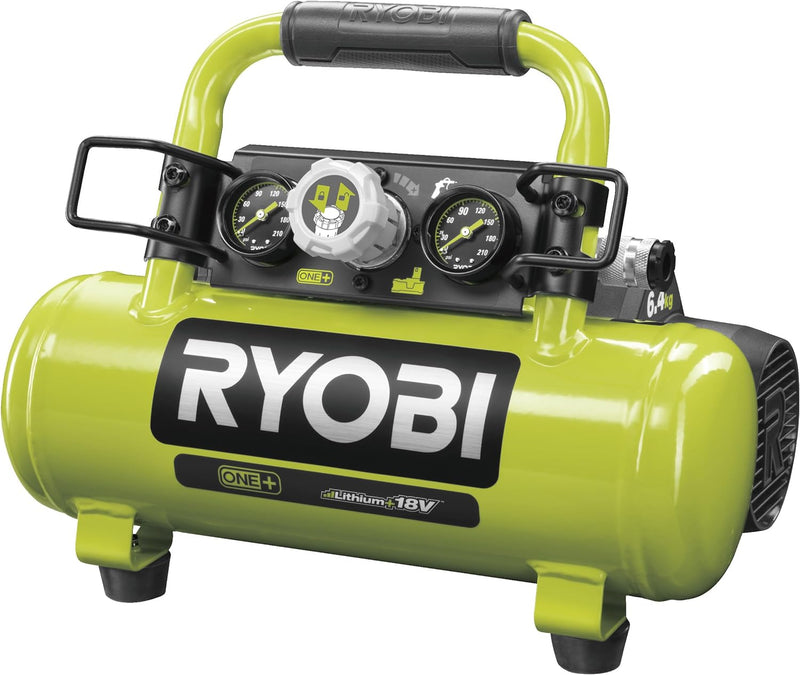 RYOBI 18 V ONE+ Akku-Kompressor PRO R18AC-0 (max. Druck 8,3 bar, Tankinhalt 3,8l, ideal zum Aufpumpe