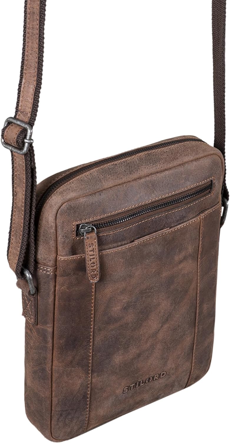 STILORD 'Fox' Herrentasche Leder Vintage Messenger Bag Männer Handtasche klein für 10,1 bis 10,5 Zol