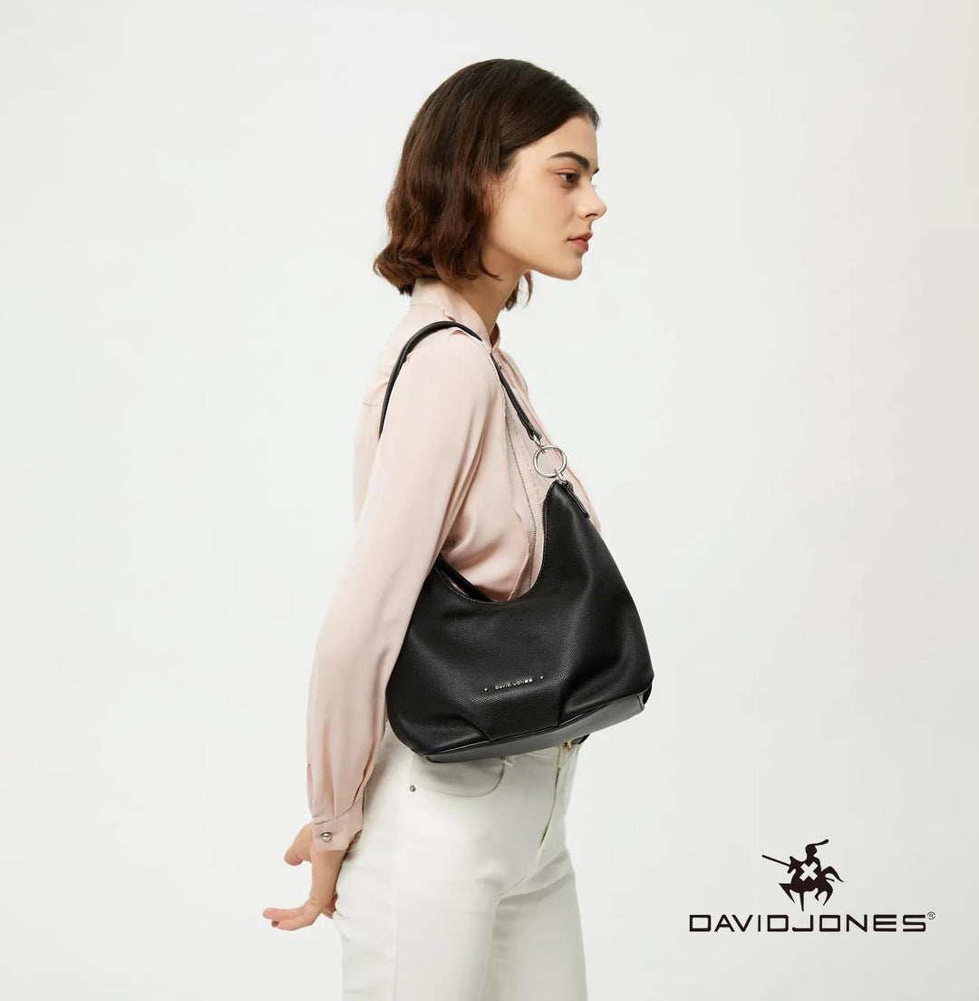 David Jones - Damen Hobo Tasche - Schultertasche Mittelgrosse - Handtasche PU Weiche Leder - Kleine