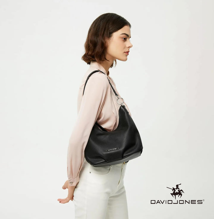 David Jones - Damen Hobo Tasche - Schultertasche Mittelgrosse - Handtasche PU Weiche Leder - Kleine