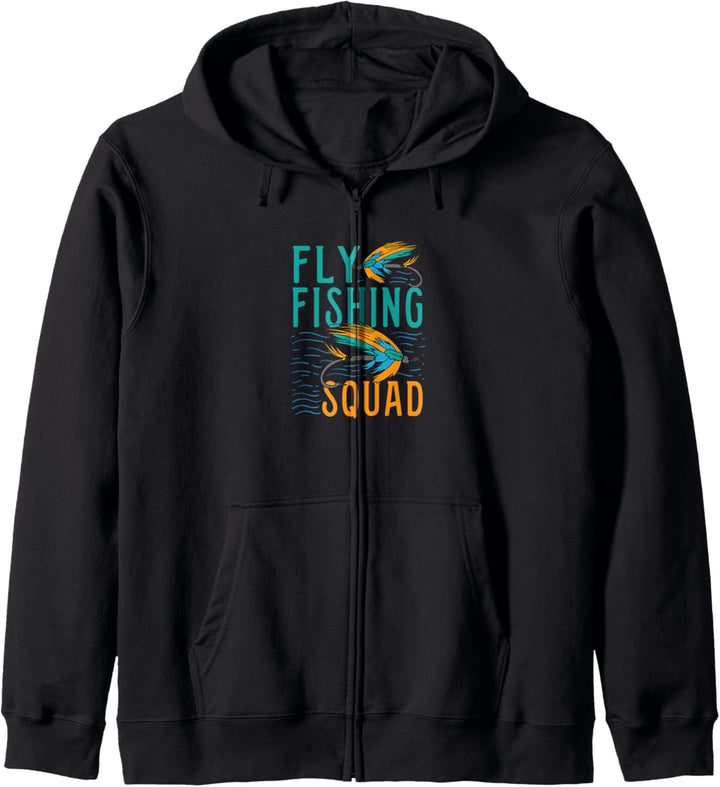 Fly Fishing Squad Lustiger Spruch Angler Fischer Kapuzenjacke