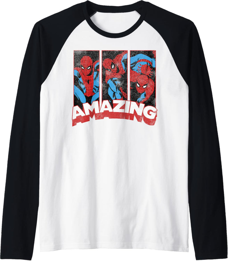 Marvel Spider Man Amazing Comic Poses Raglan