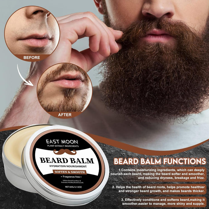 Bartwuchs Kit,Bartwachstum Set mit Bartroller,Bartwuchs Serum Öl/Bartbalsam/Beard Roller,Beard Growt