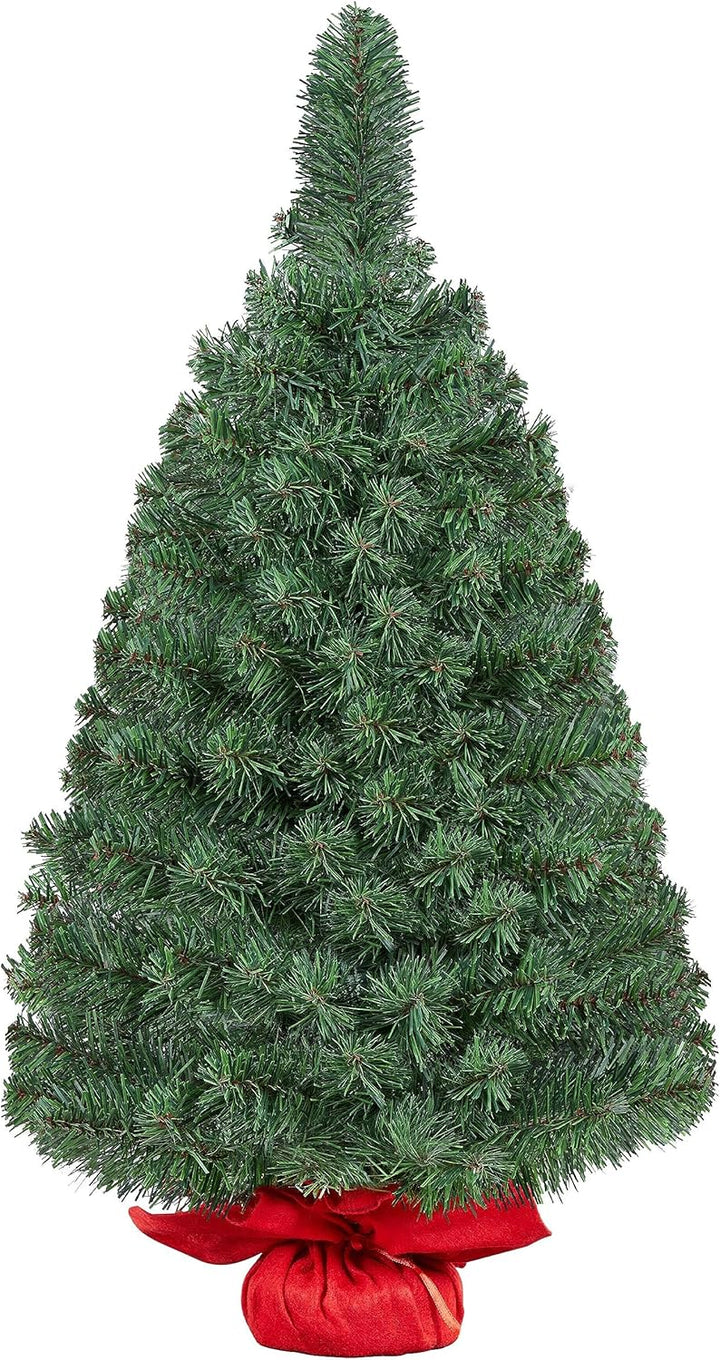 Yaheetech 90cm künstlicher Weihnachtsbaum, Mini Weihnachtsbaum, Weihnachtsdeko, Christbaum, schwer e