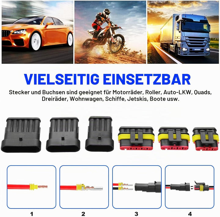 Faankiton 622Stk Auto Wasserdichter Steckverbinder, Kabel Schnellverbinder Stecker, Wasserdicht Schn